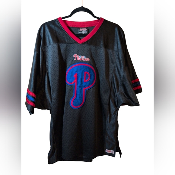 Philadelphia Phillies Jersey MLB Baseball Stitches Pullover Black Mesh Size M - Picture 1 of 5